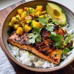 BBQ Salmon Bowls with Mango Avocado Salsa