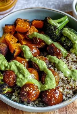 Barbecue Meatball Bowls with Avocado Goddess Sauce