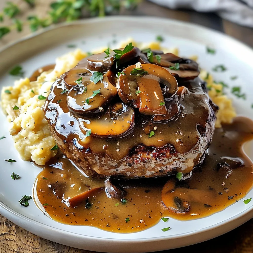 Bobby Flay Salisbury Steak with Mushroom Gravy