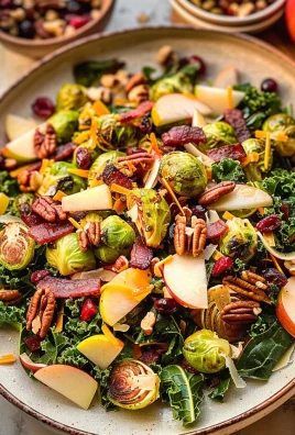 Brussels Sprout, Kale + Apple Salad with Sharp Cheddar + Bacon