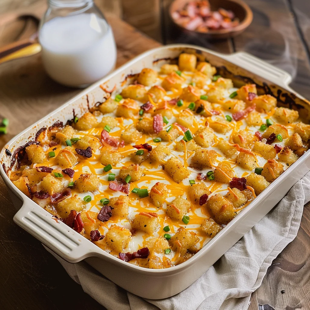Chicken Bacon Ranch Tater Tot Casserole: A 450 Calorie Dish