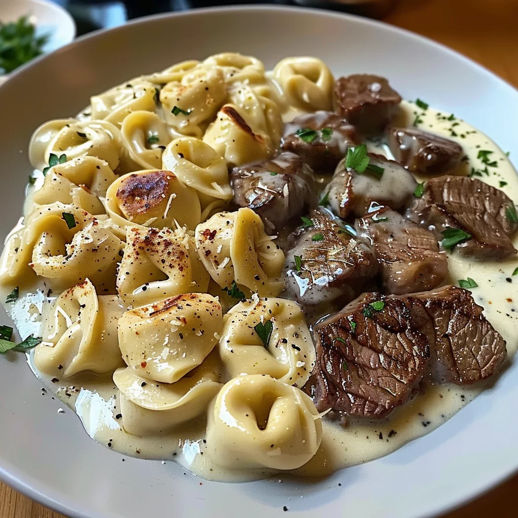 Cracked Garlic Steak Tortellini in Creamhouse Sauce Bliss