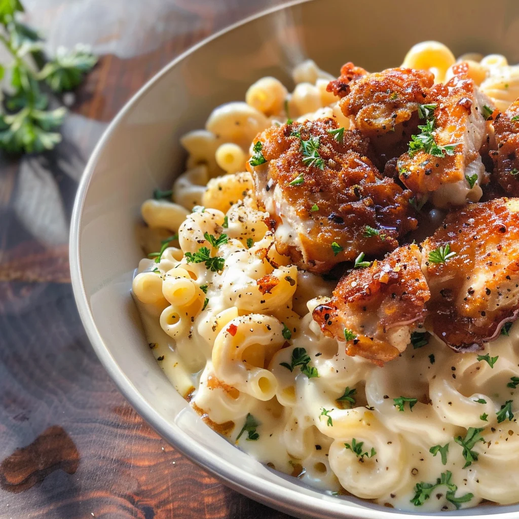 Creamy Honey Pepper Chicken Mac and Cheese Delight