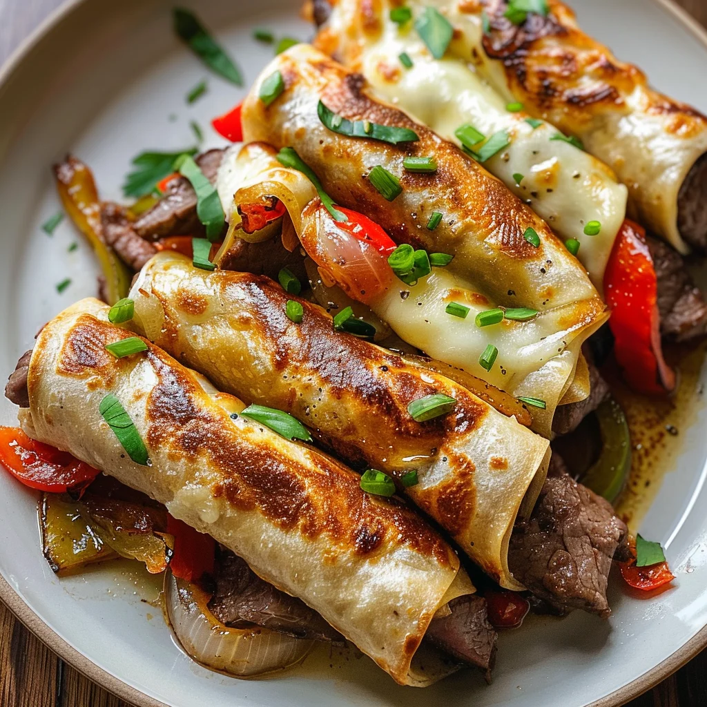 Delicious Keto Philly Cheesesteak Roll Ups