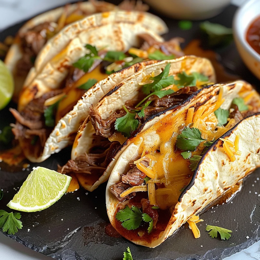 Easy Birria Tacos with Consomme in the Slow Cooker
