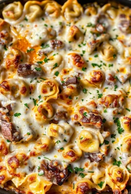 Golden Cheese Steak Tortellini Casserole