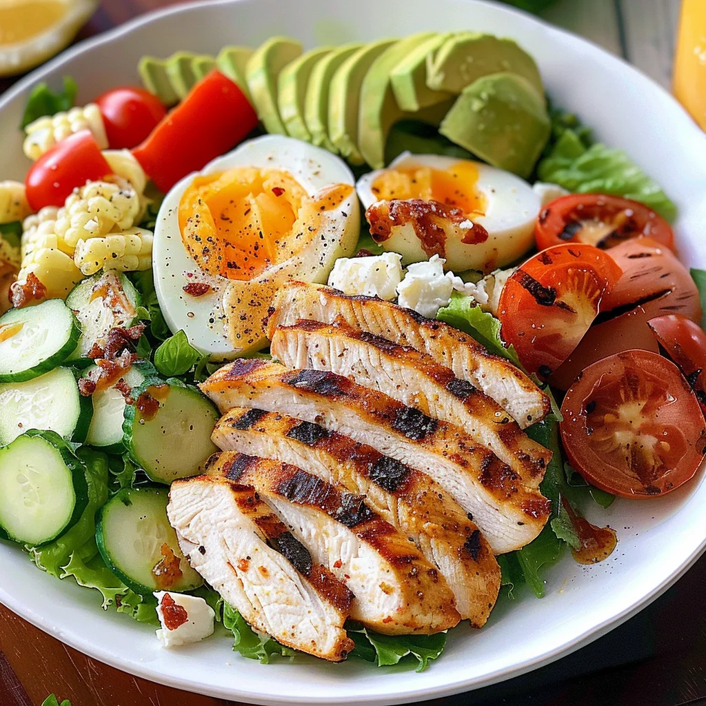 Grilled Chicken Cobb Salad with Honey Dijon {Paleo, Whole30 Option}