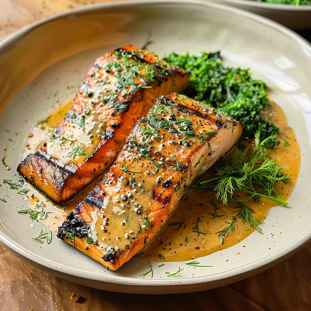 Grilled Salmon with Dijon Mustard Sauce: A Flavorful Delight!