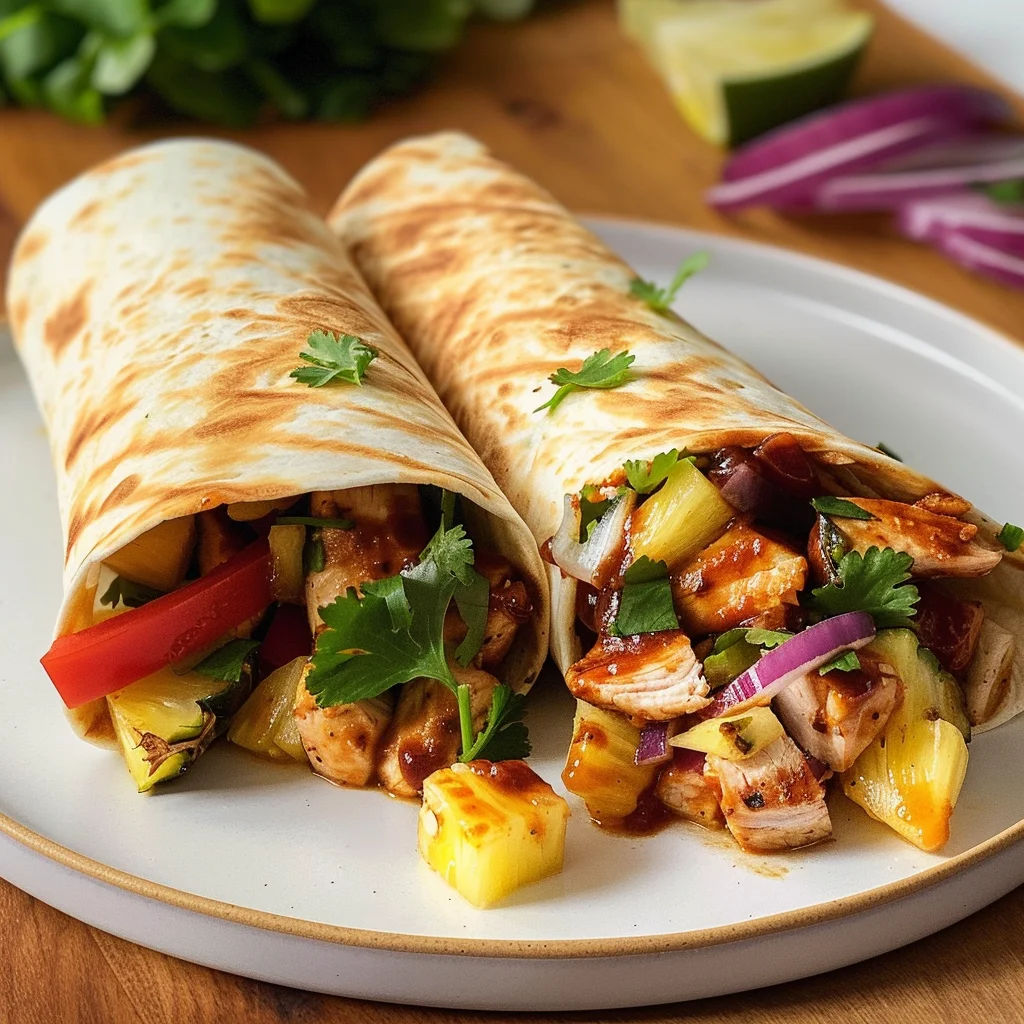 Hawaiian BBQ Chicken Wraps