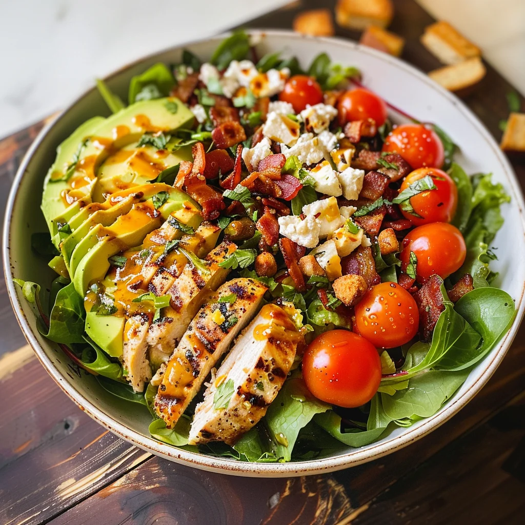 Honey Mustard Chicken Salad with Avocado, Bacon & Goat Cheese