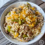 Instant Pot Philly Cheese Steak Ground Beef and Rice