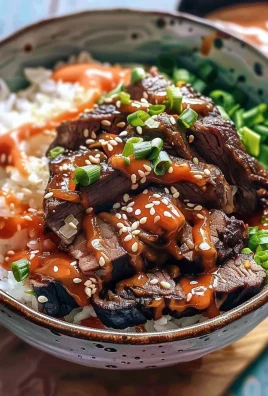 Korean BBQ Steak Rice Bowls with Spicy Cream Sauce