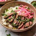 Skirt Steak Rice Bowls with Chimichurri Sauce