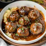 Slow Cooker Salisbury Steak Meatballs (Frozen Meatballs)