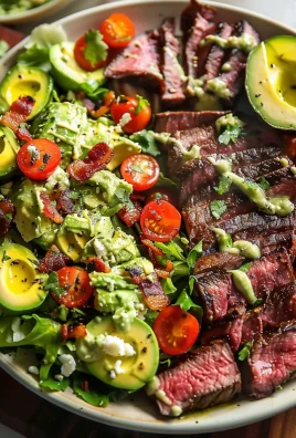 Steak Cobb Salad with Creamy Avocado Dressing {Whole30, Keto}