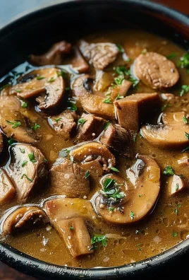 Steak and Ale Soup with Mushrooms