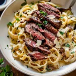 The Best Creamy Steak Pasta Alfredo Recipe