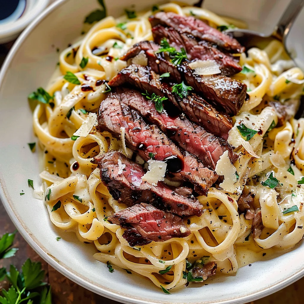 The Best Creamy Steak Pasta Alfredo Recipe
