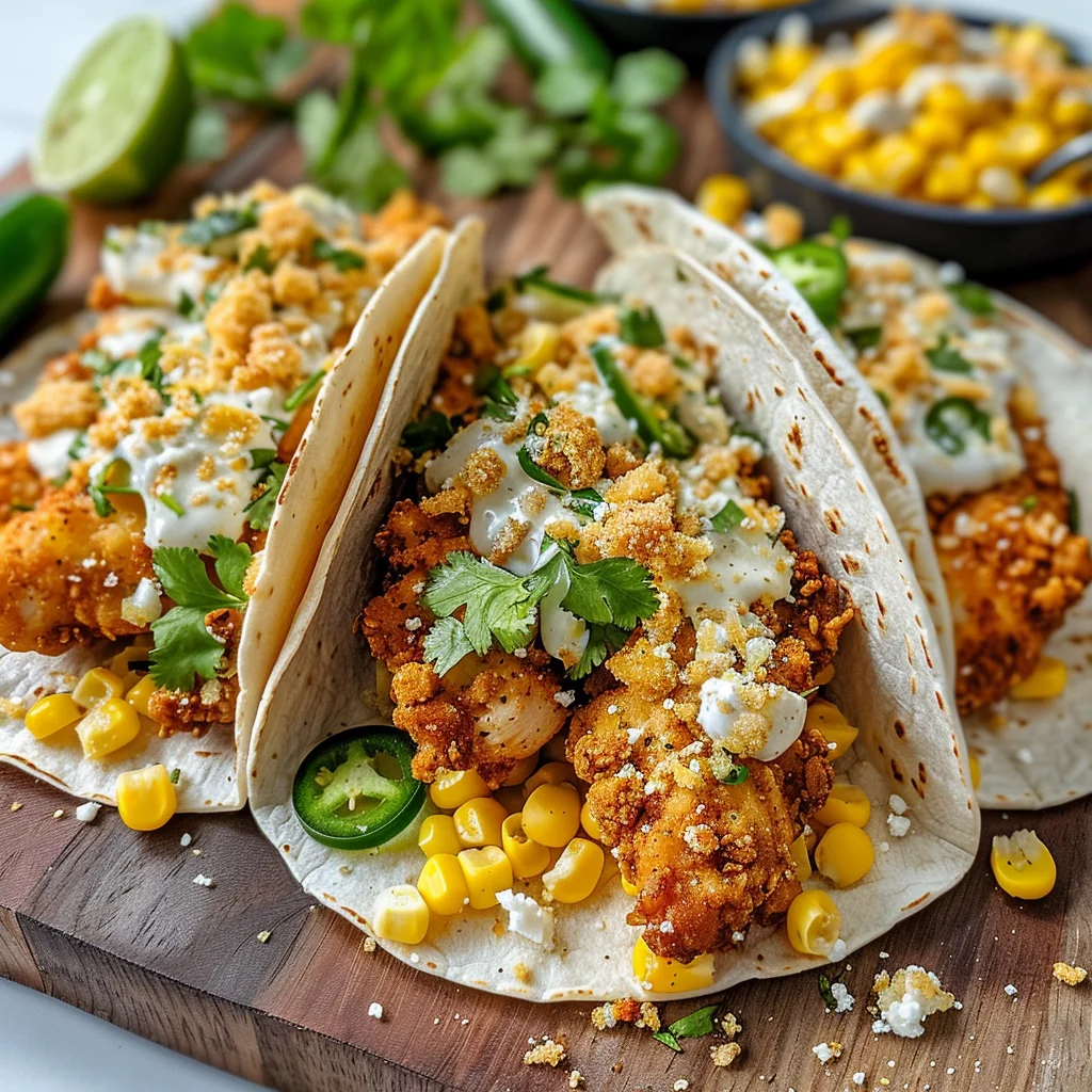 The Ultimate Guide to Fried Chicken Street Corn Tacos with Jalapeño Lime Ranch: A Flavorful Fiesta in Every Bite