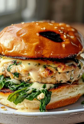White Cheddar and Spinach Chicken Burgers