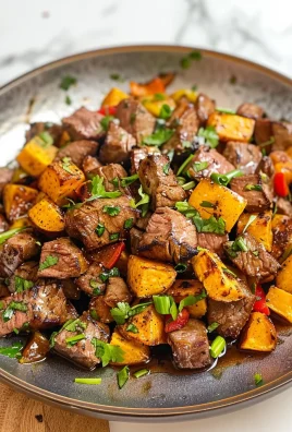 Whole30 Steak Bites with Sweet Potatoes and Peppers