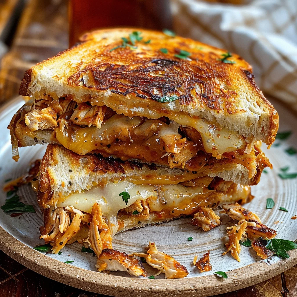 BBQ Chicken Grilled Cheese Sandwich