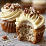 Banana Cinnamon Pecan Cupcakes with Cream Cheese Frosting
