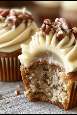 Banana Cinnamon Pecan Cupcakes with Cream Cheese Frosting