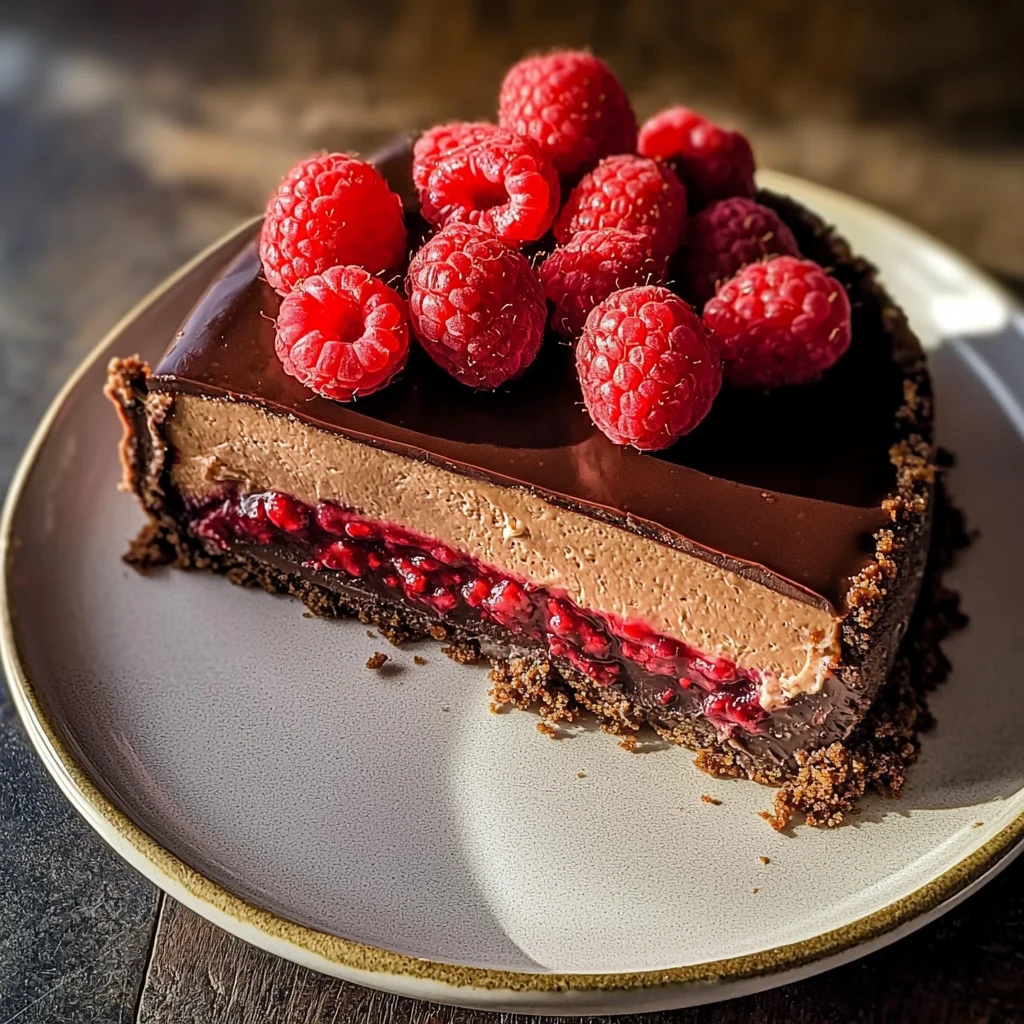 Dark Chocolate Raspberry Cheesecake