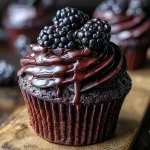 Decadent Dark Chocolate Blackberry Cupcakes
