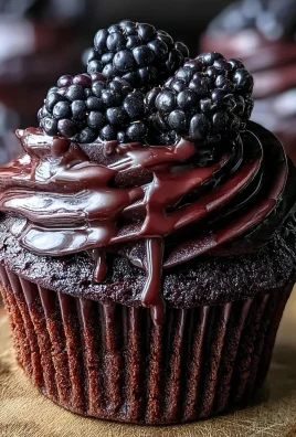 Decadent Dark Chocolate Blackberry Cupcakes