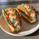 Fruity Pebbles Cheesecake Tacos