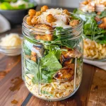 Grilled Chicken Caesar Pasta Salad Jars