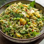Grilled Corn Orzo Salad with Scallion Dill Dressing