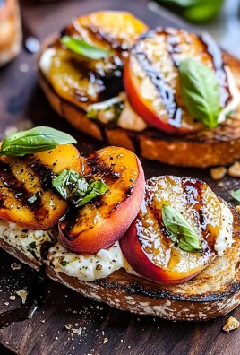 Grilled Peach and Burrata Crostini