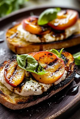 Grilled Peach and Burrata Crostini