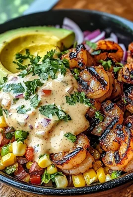 Grilled Shrimp Bowl with Avocado, Corn Salsa & Creamy Garlic Sauce: An Incredible 7-Ingredient Recipe