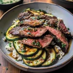 Grilled Steak Bowl with Creamy Sauce & Grilled Zucchini