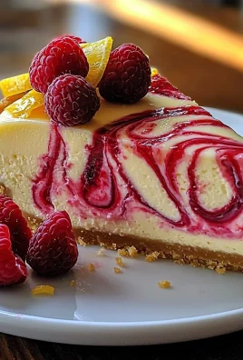 Luscious Lemon Raspberry Swirl Cheesecake