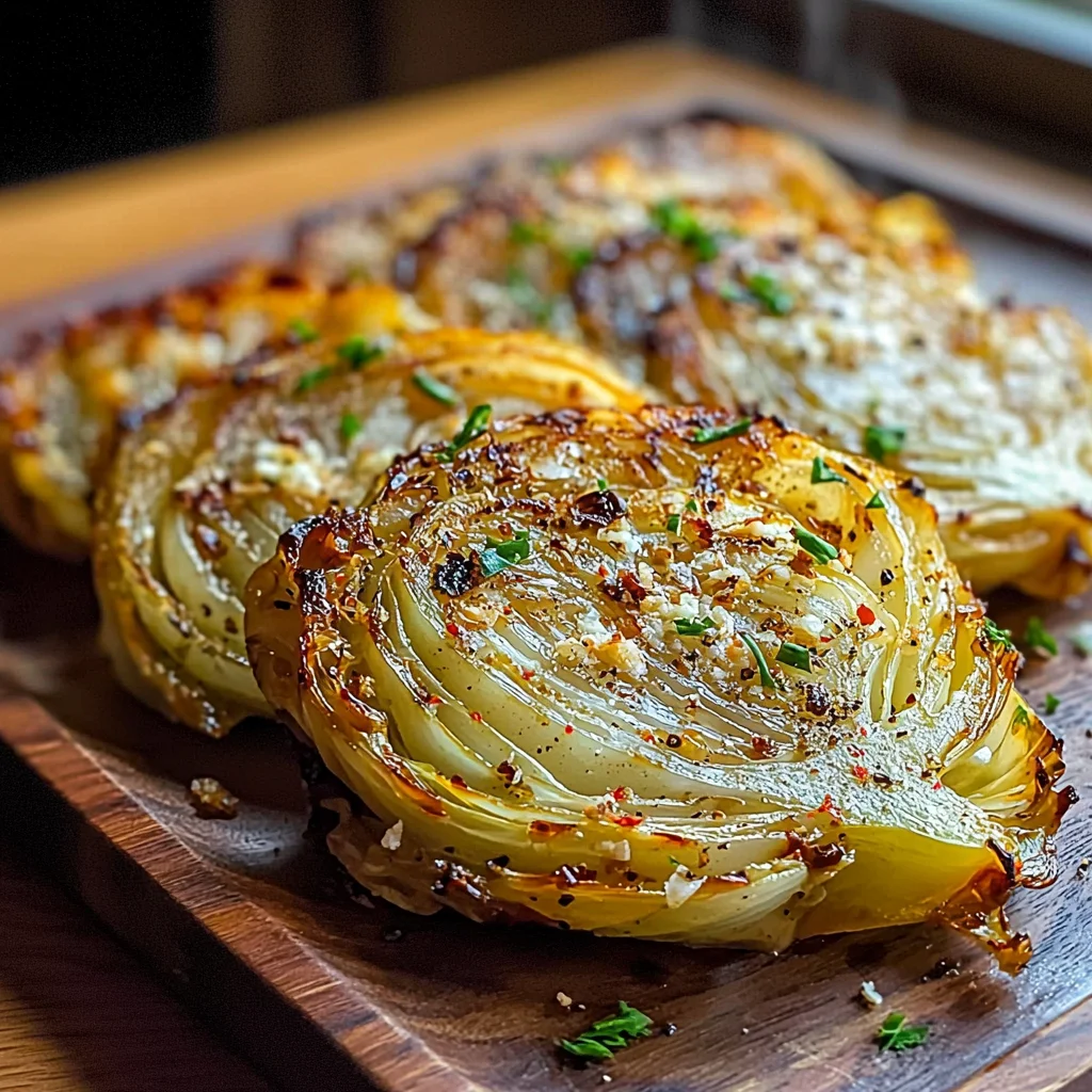 Oven Roasted Garlic Cabbage Steaks