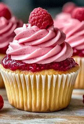 Raspberry Cupcakes with Raspberry Filling and Russian Buttercream