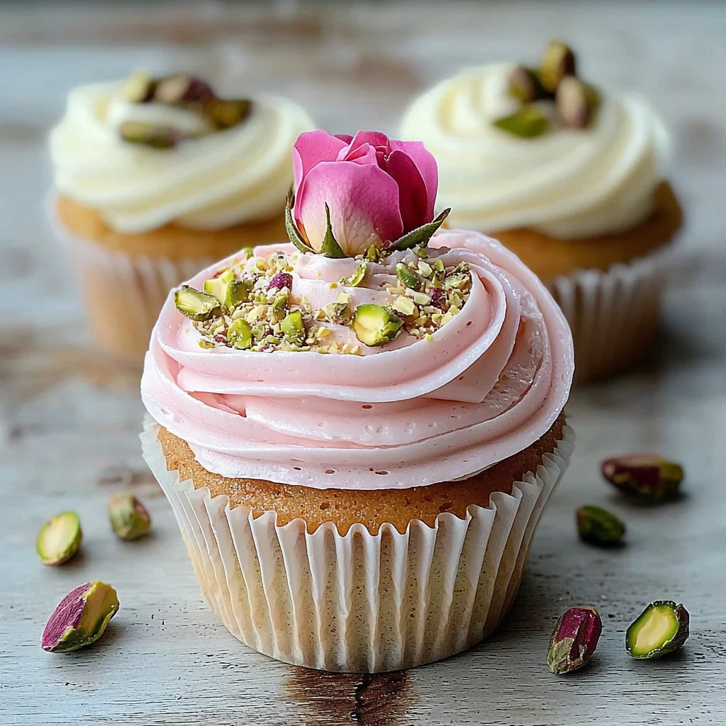 Rose and Pistachio Cupcakes: A Floral Delight