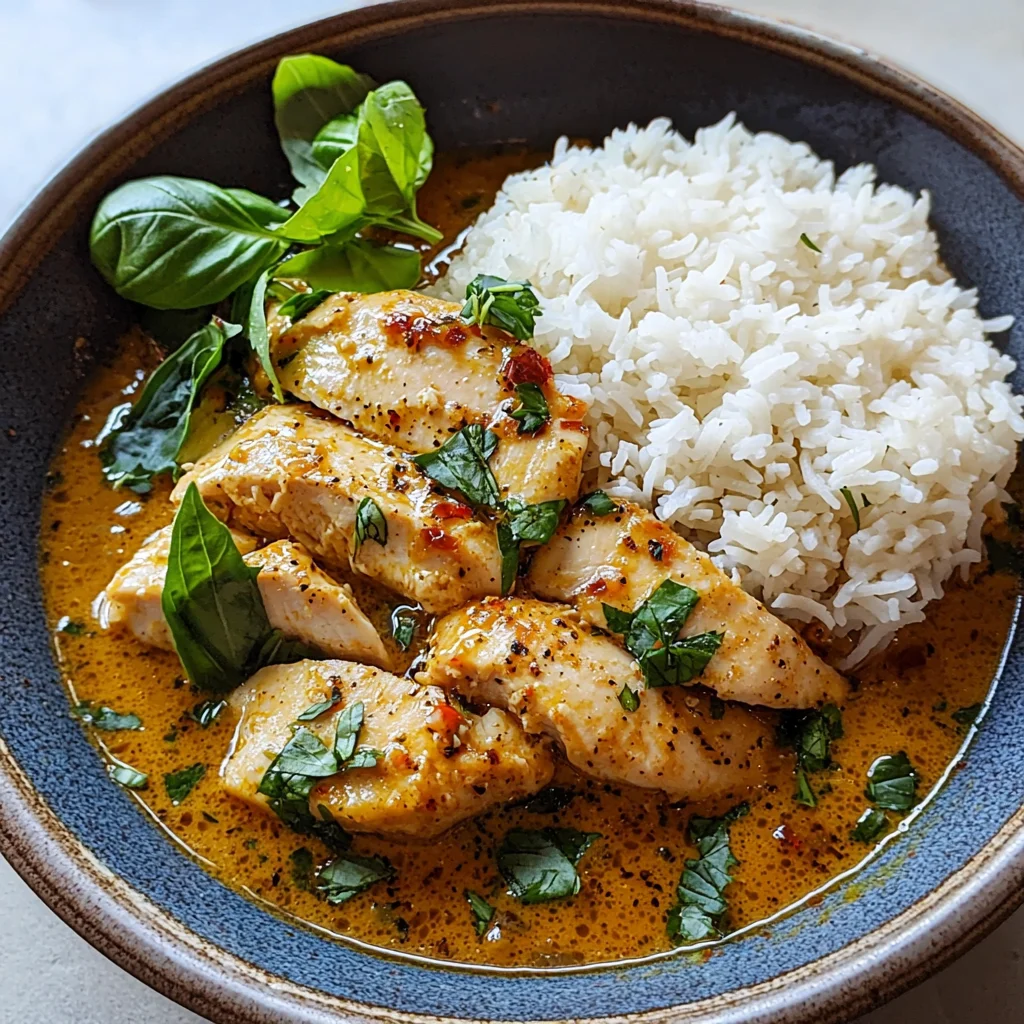 Spiced Coconut Basil Chicken with Rice: A Flavorful Delight