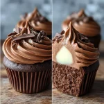 Swirled Chocolate Cupcakes with Creamy Chocolate Filling