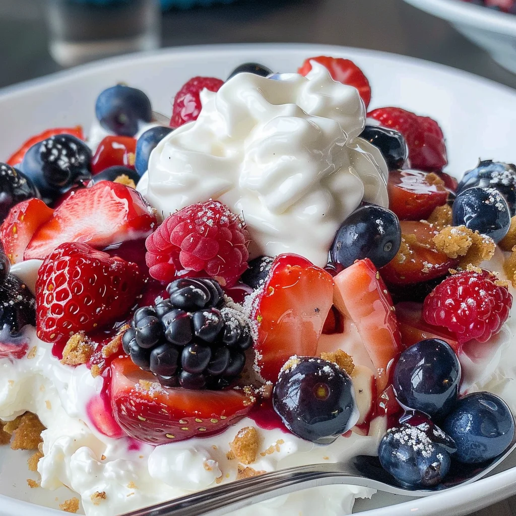 Triple Berry Cheesecake Fruit Salad