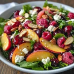 White Peach Raspberry Almond Salad
