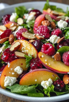 White Peach Raspberry Almond Salad